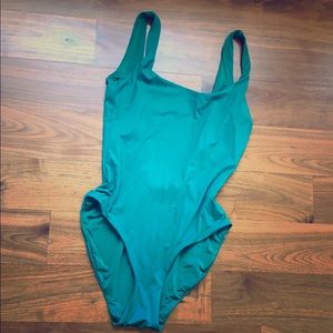 Onia emerald green high leg one piece